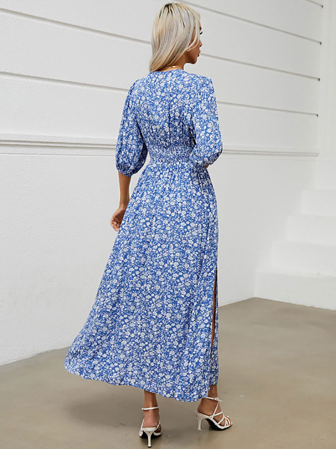 Blue Floral Maxi Dress