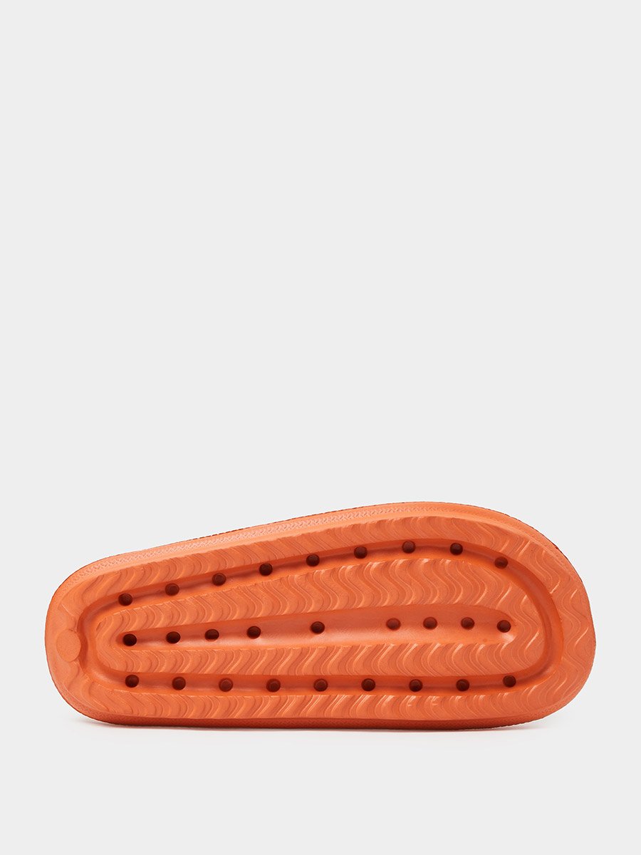 Orange Textured Open Toe Slides