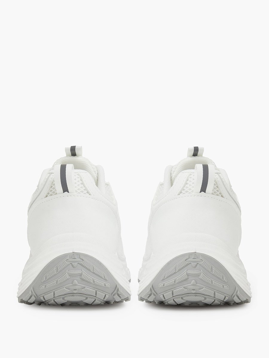 White Mesh Upper lace-up Thick Sole sneakers