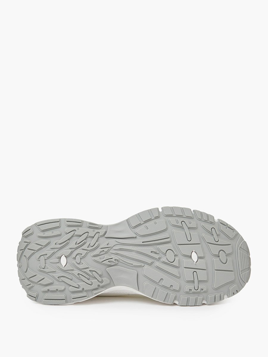 White Mesh Upper lace-up Thick Sole sneakers