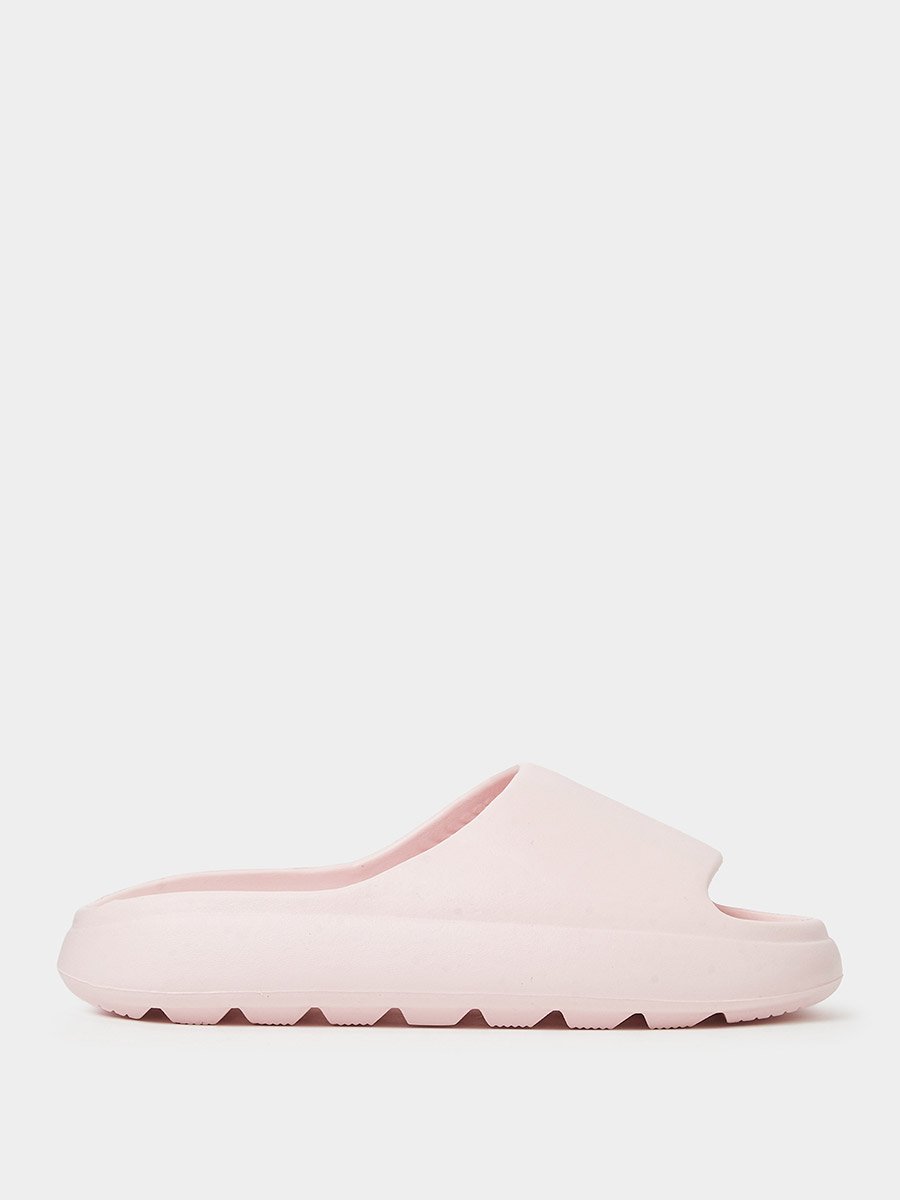 Pink Solid Comfort Slides