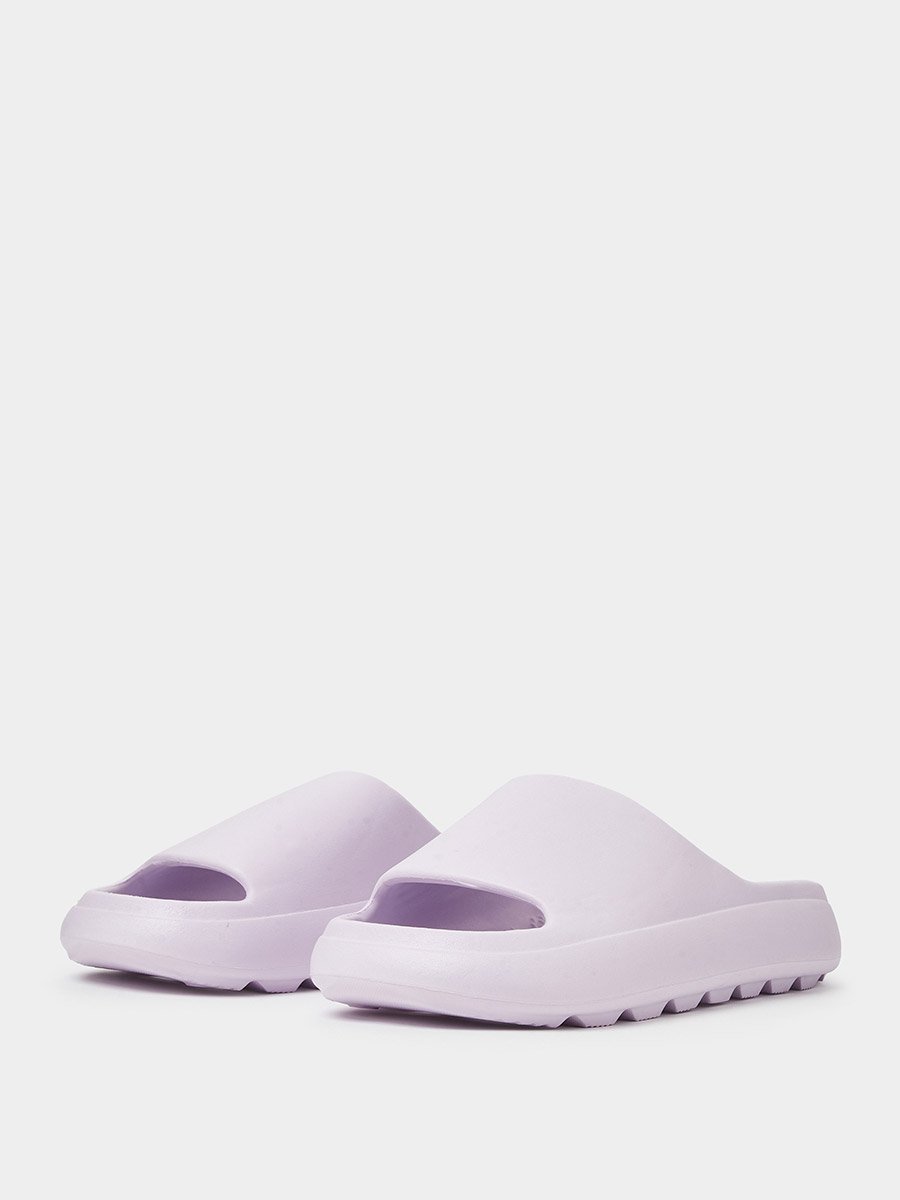 Purple Solid Comfort Slides