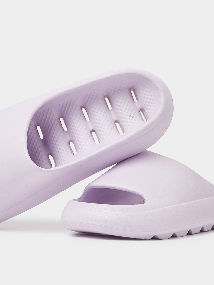Purple Solid Comfort Slides