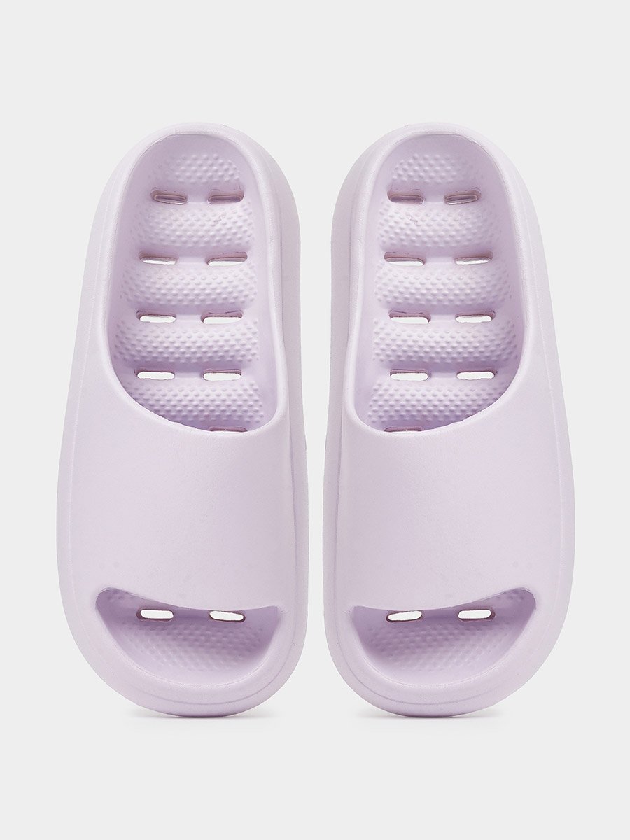 Purple Solid Comfort Slides