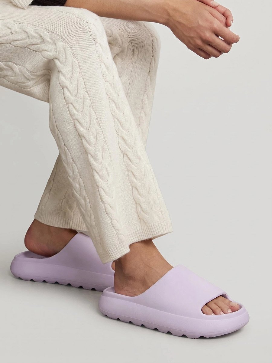 Purple Solid Comfort Slides