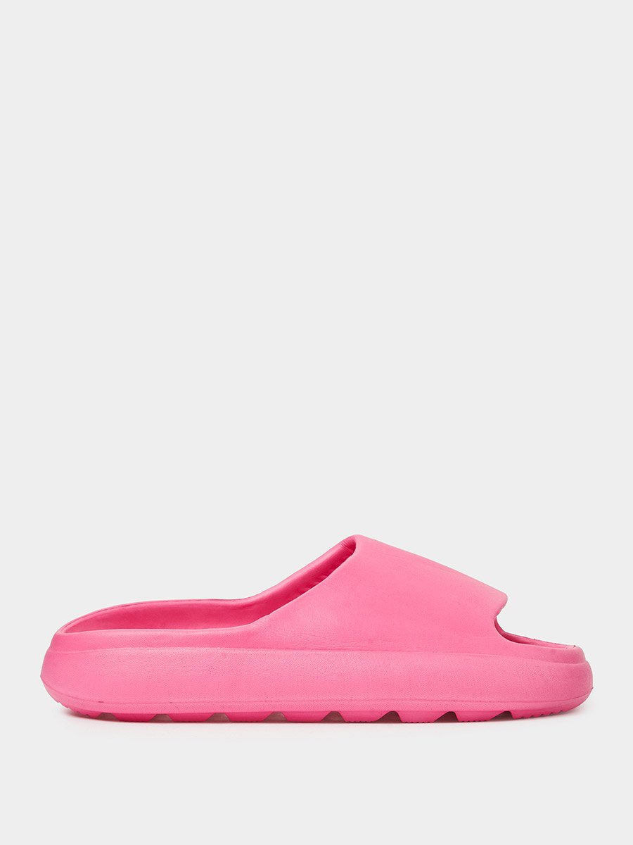 Dark Pink Solid Comfort Slides