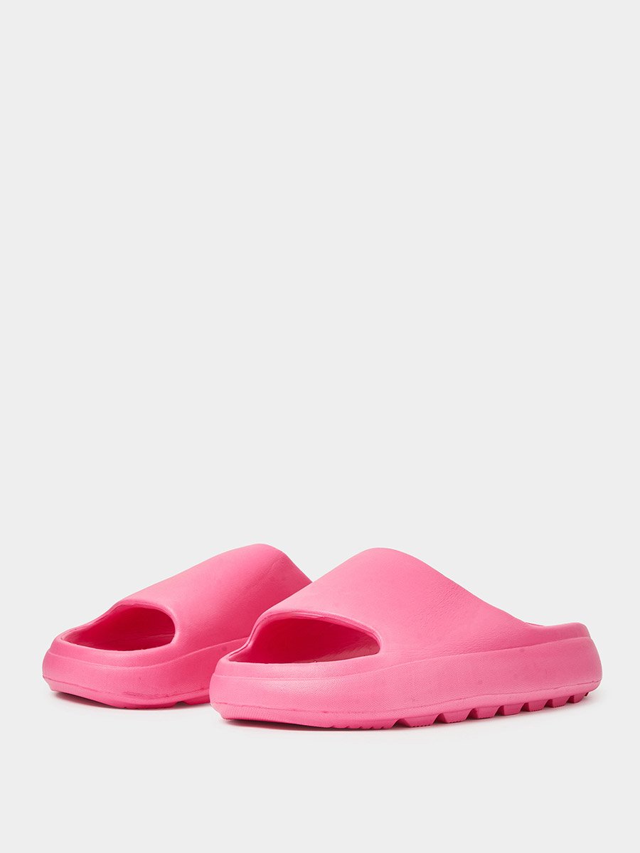 Dark Pink Solid Comfort Slides