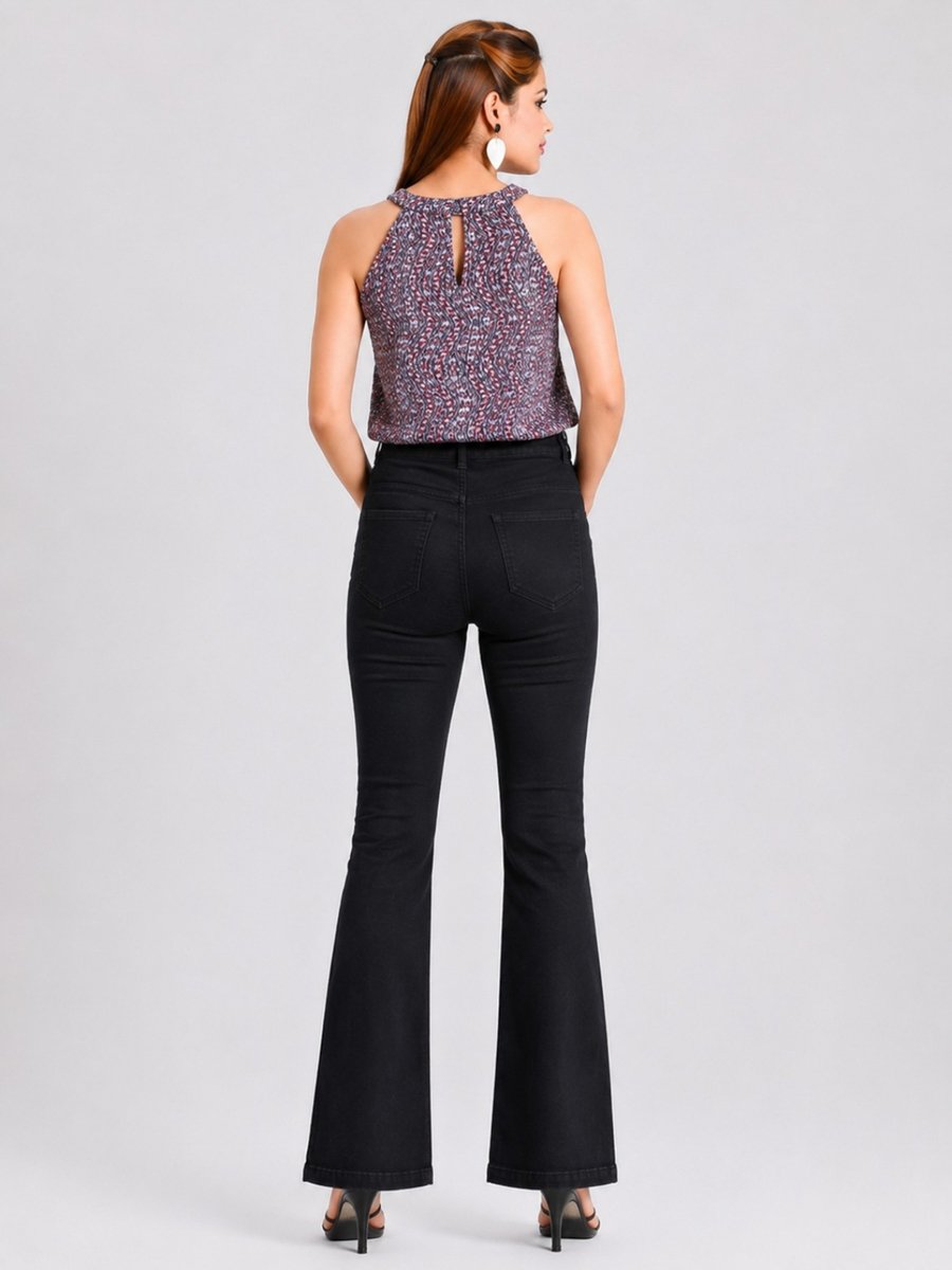 Mutli-Color Halter Neck Poly Georgette Top