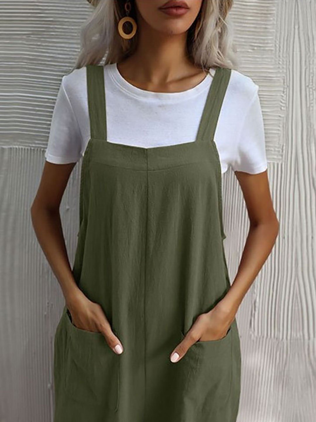 Olive Strappy Relaxed Fit Jumpsuit