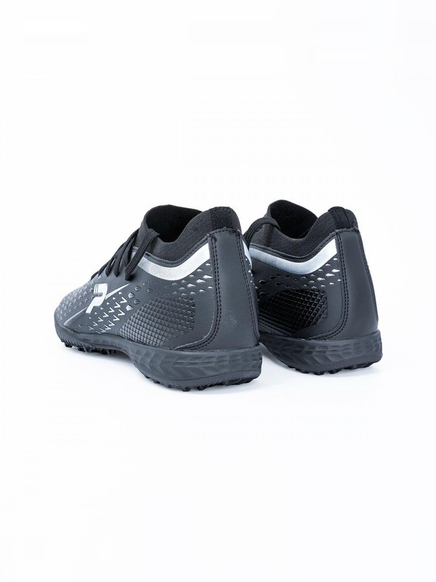 Black Patterned Lace Up Turf Shoes