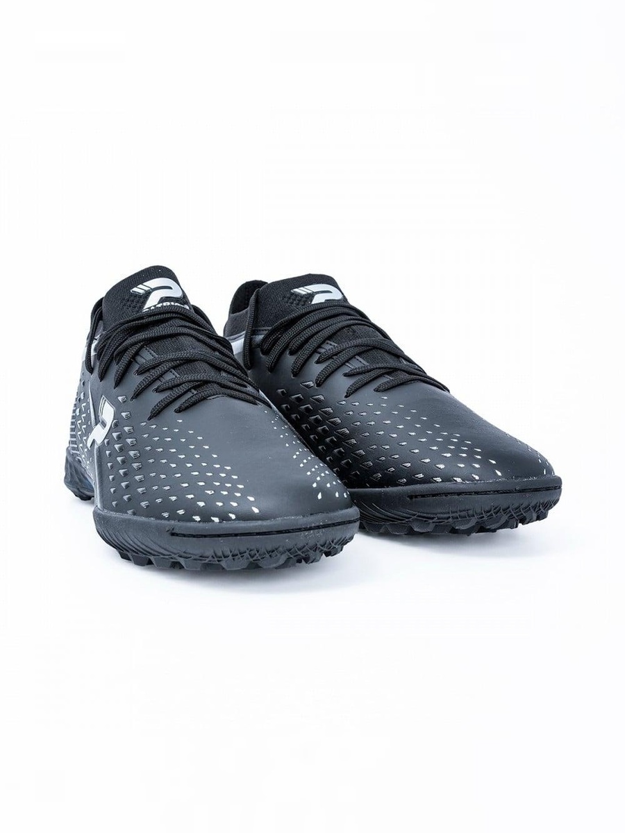 Black Patterned Lace Up Turf Shoes
