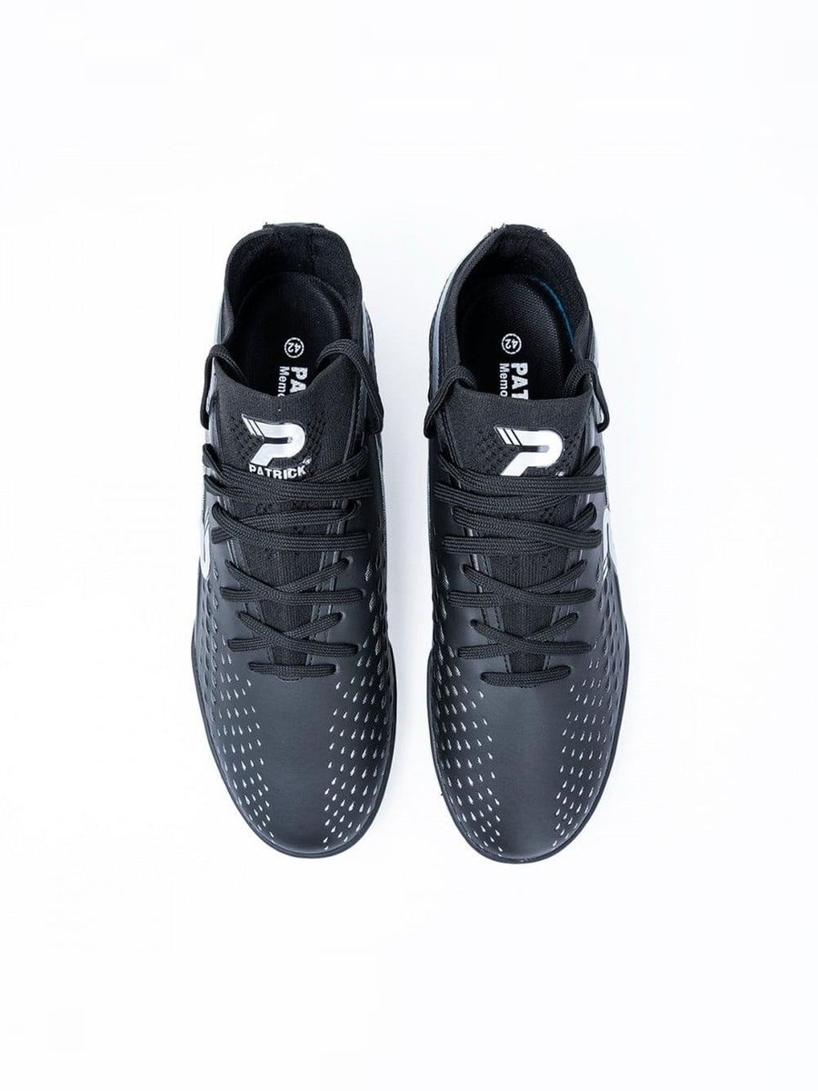Black Patterned Lace Up Turf Shoes