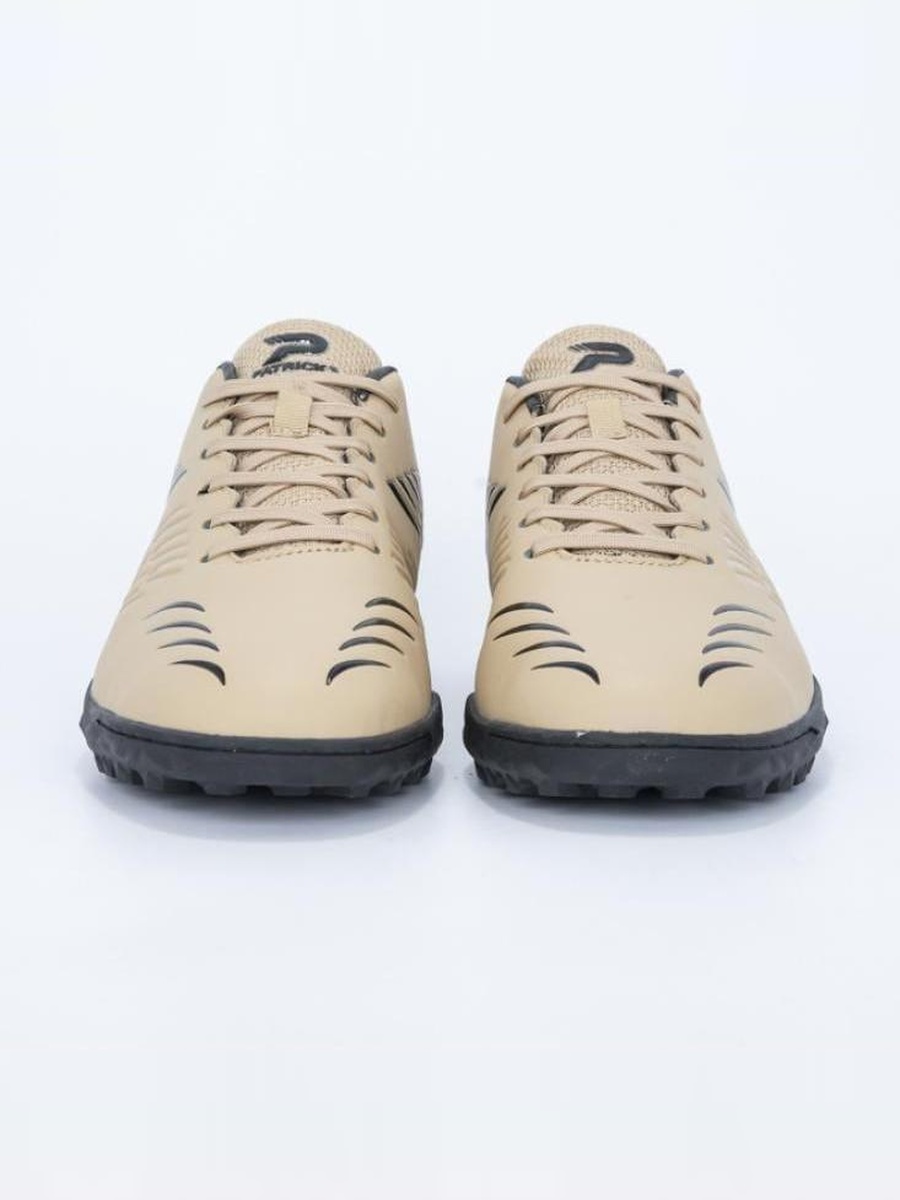 Brown Striped Lace Up Turf Shoes