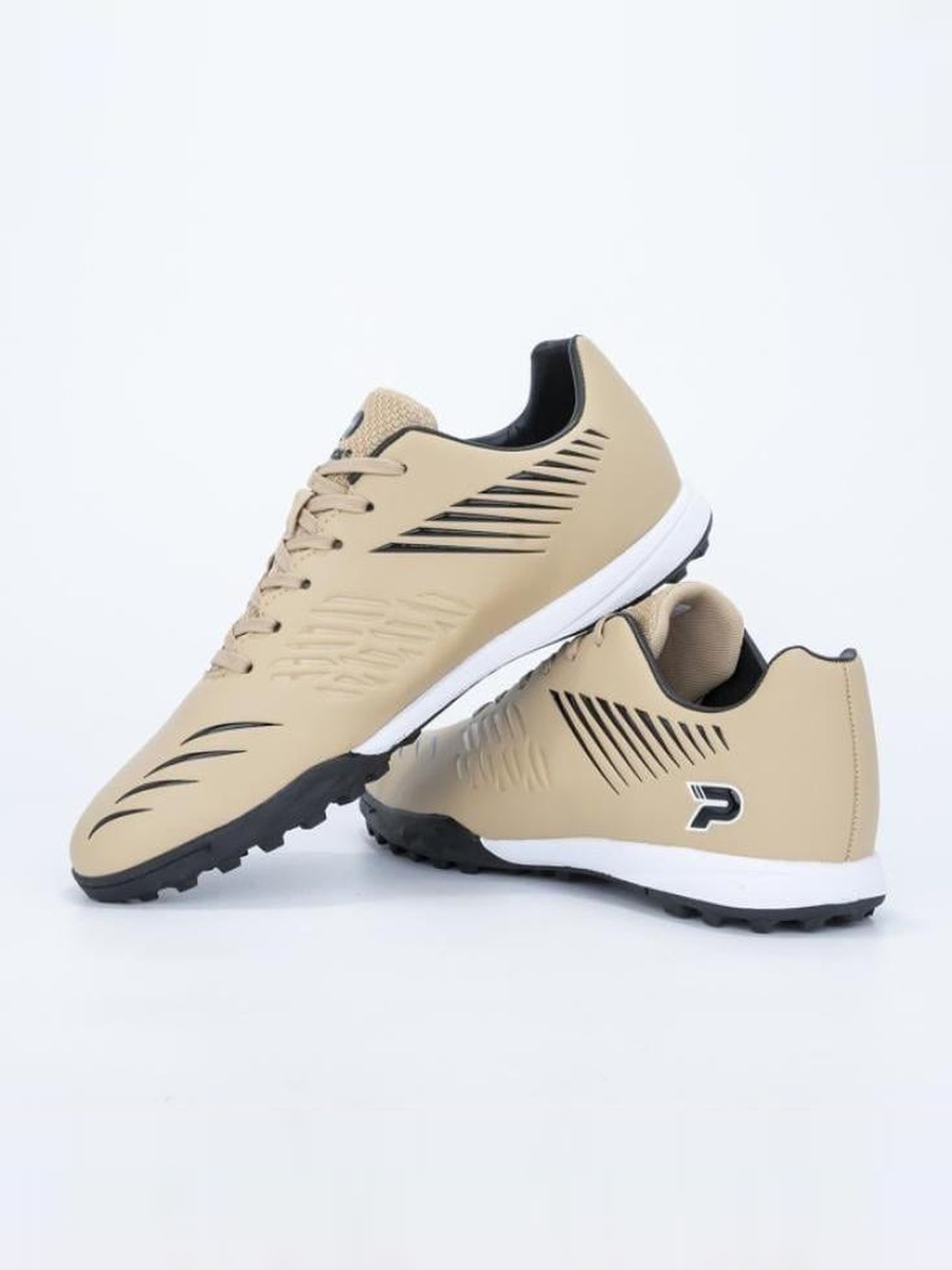 Brown Striped Lace Up Turf Shoes