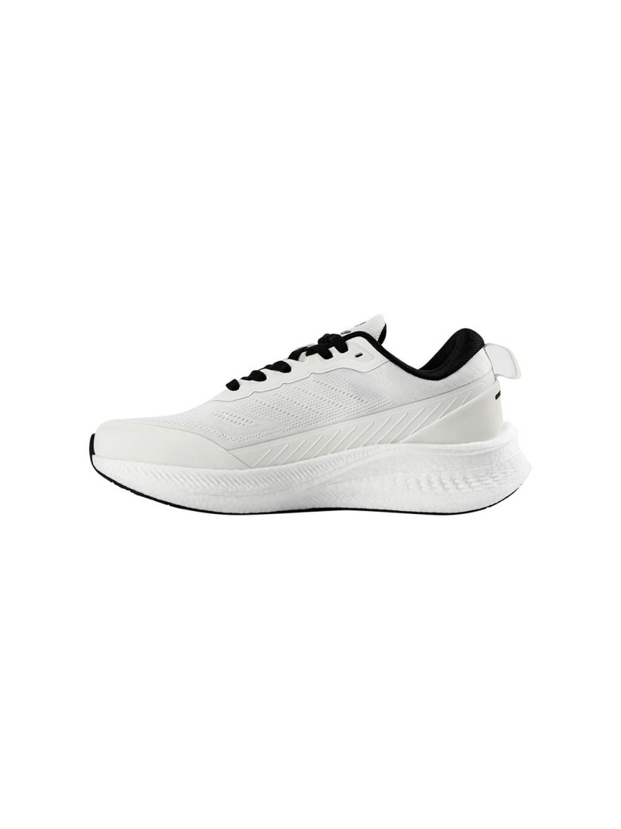 White Lace-Up Knit Sneakers