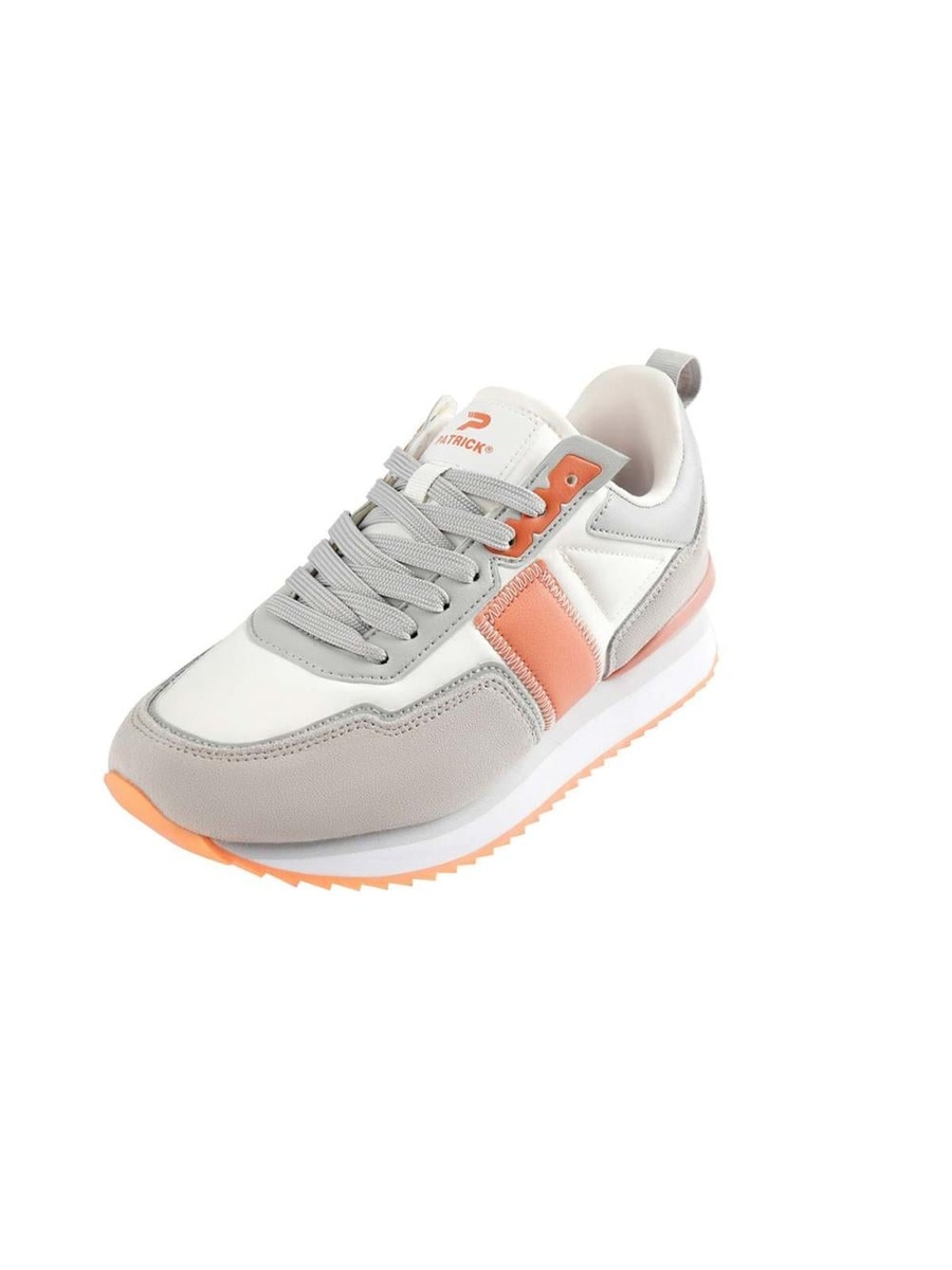Grey Color Block Lace-Up Sneakers
