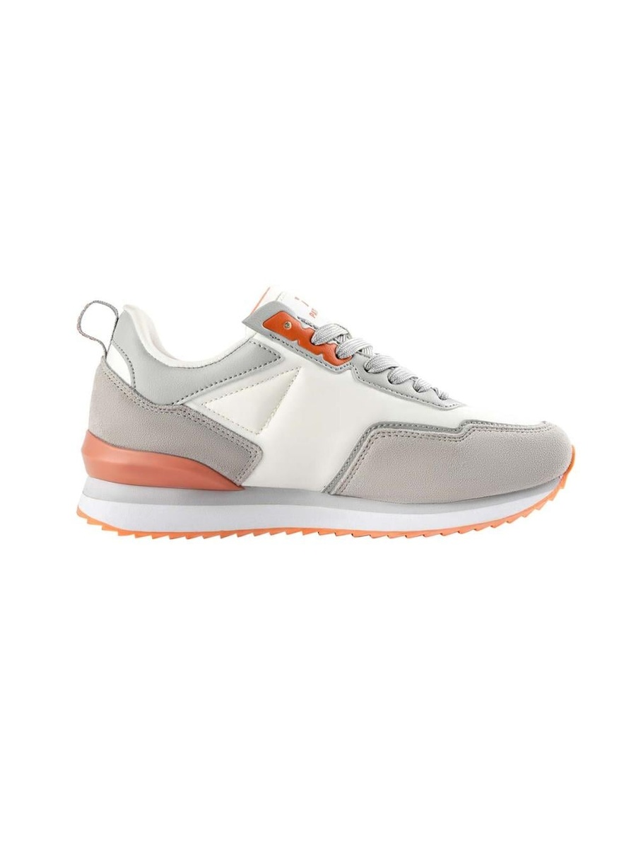 Grey Color Block Lace-Up Sneakers