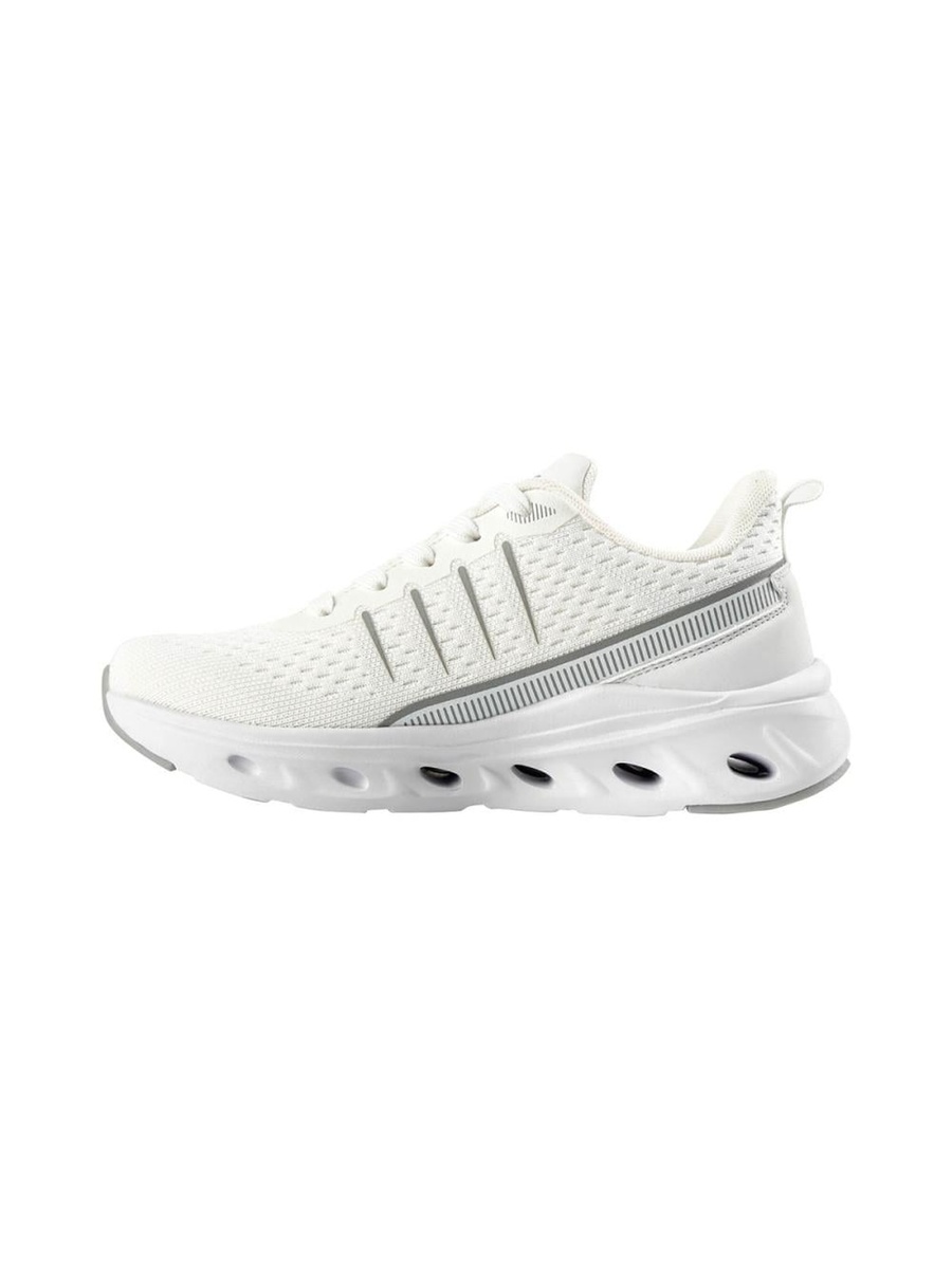 White Lace-Up Running Sneakers