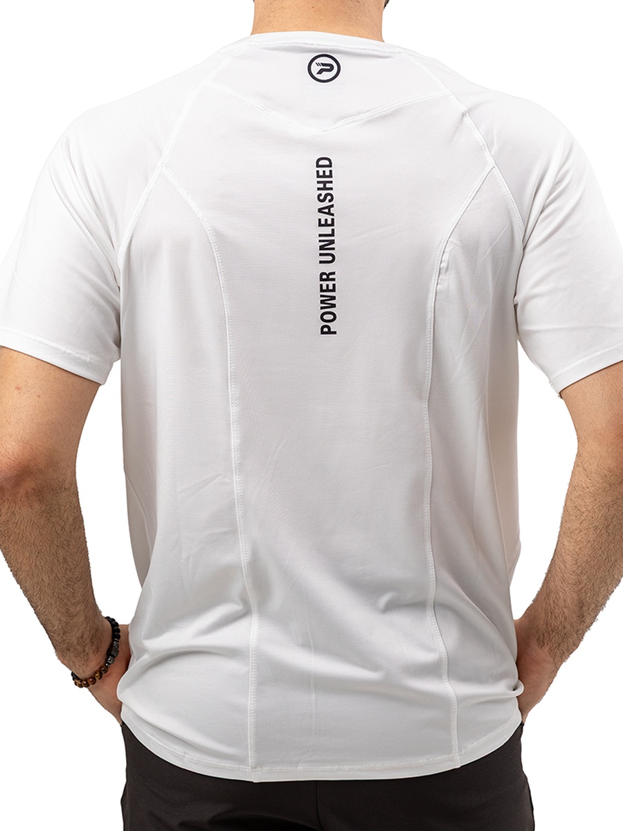 Men White Printed Training T-Shirt
