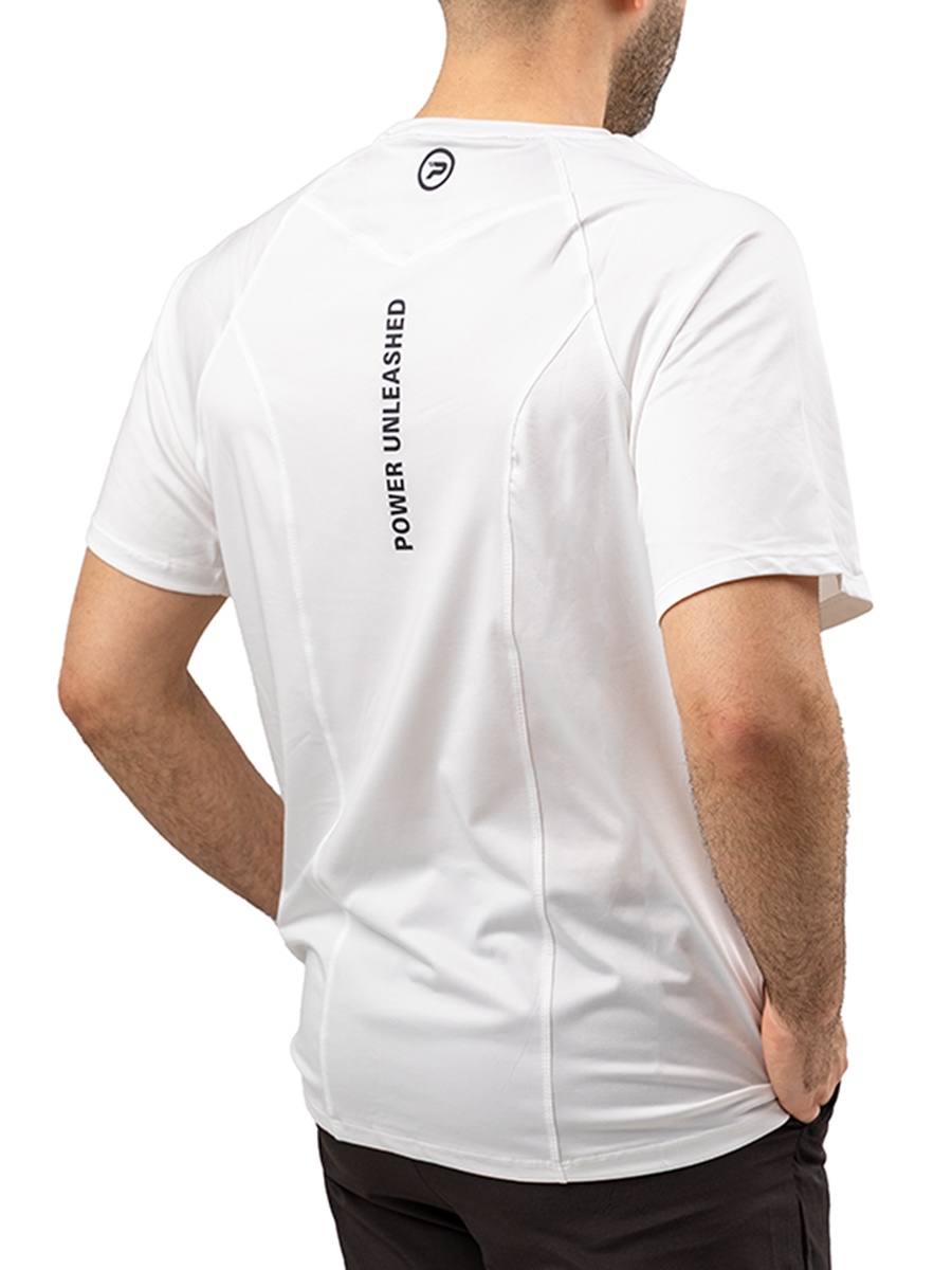 Men White Printed Training T-Shirt