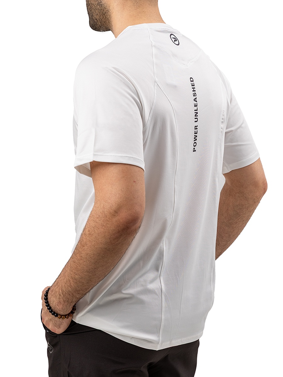 Men White Printed Training T-Shirt