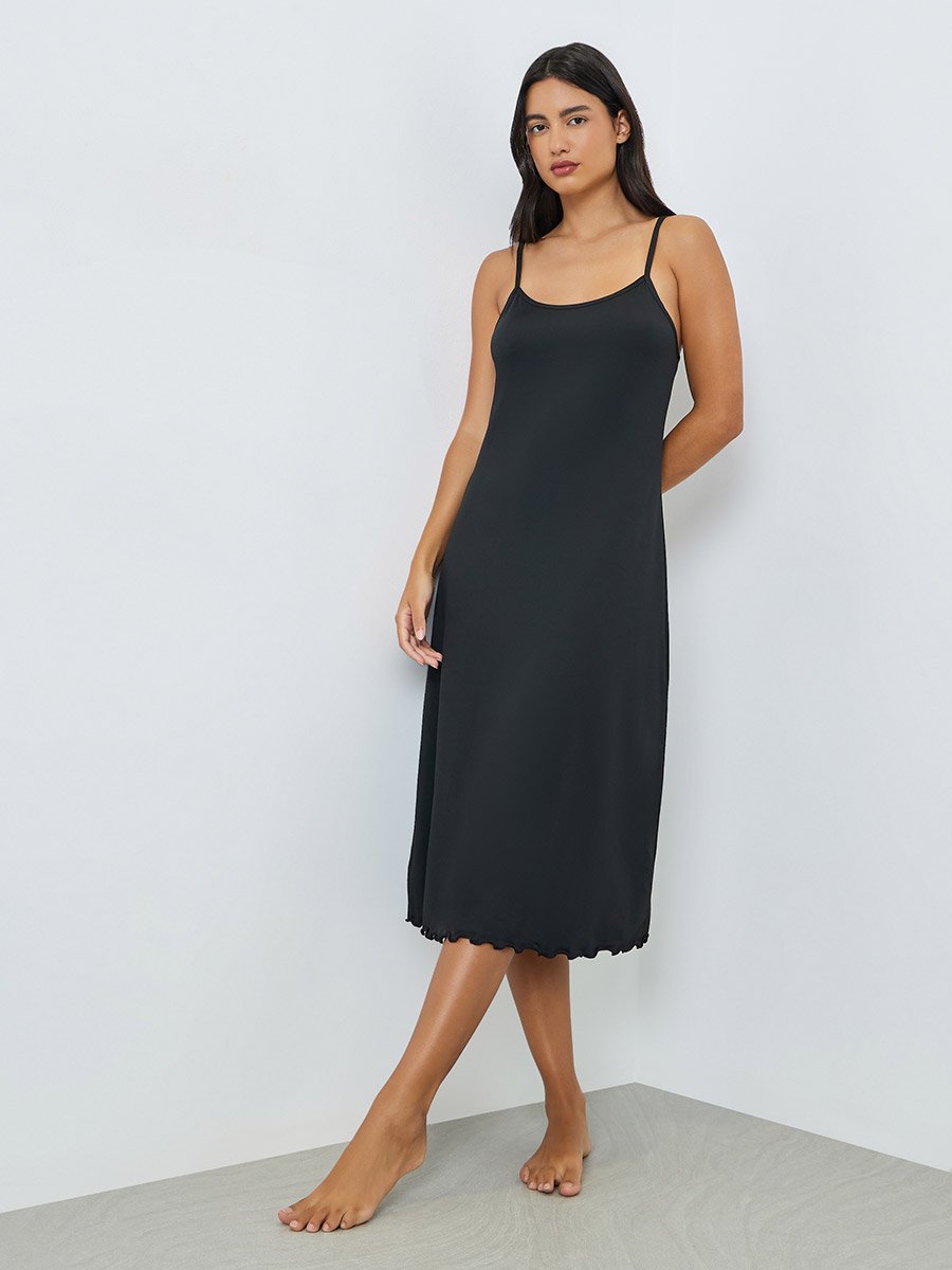 Pack of 2 - Lettuce Hem Basic Slip Dress
