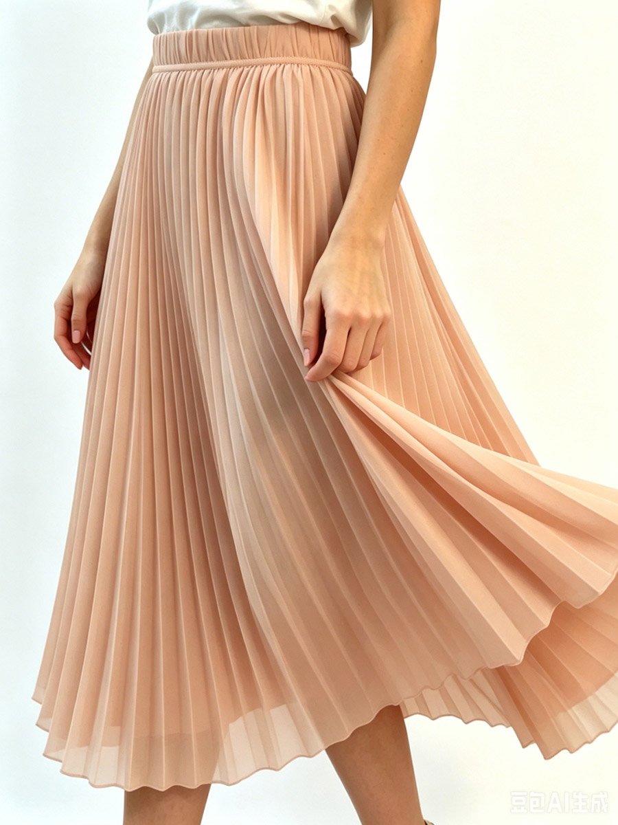 تنورة ميدي بحافة واسعة وكسرات