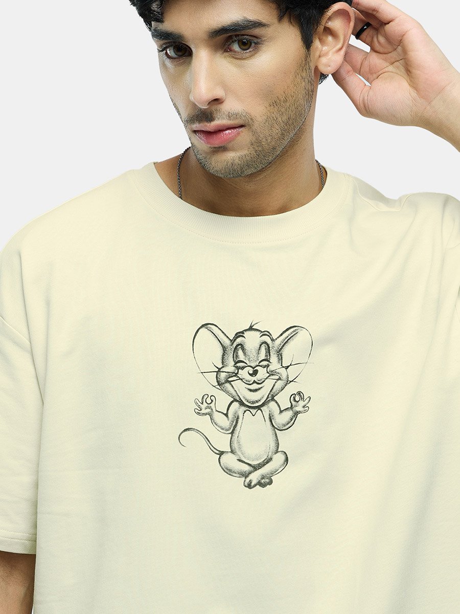 Cream Jerry Graphic Oversized T-Shirt
