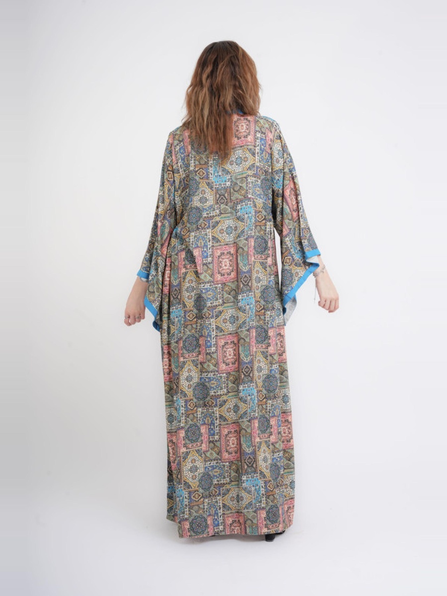 All Over Print V Neck Jalabiya