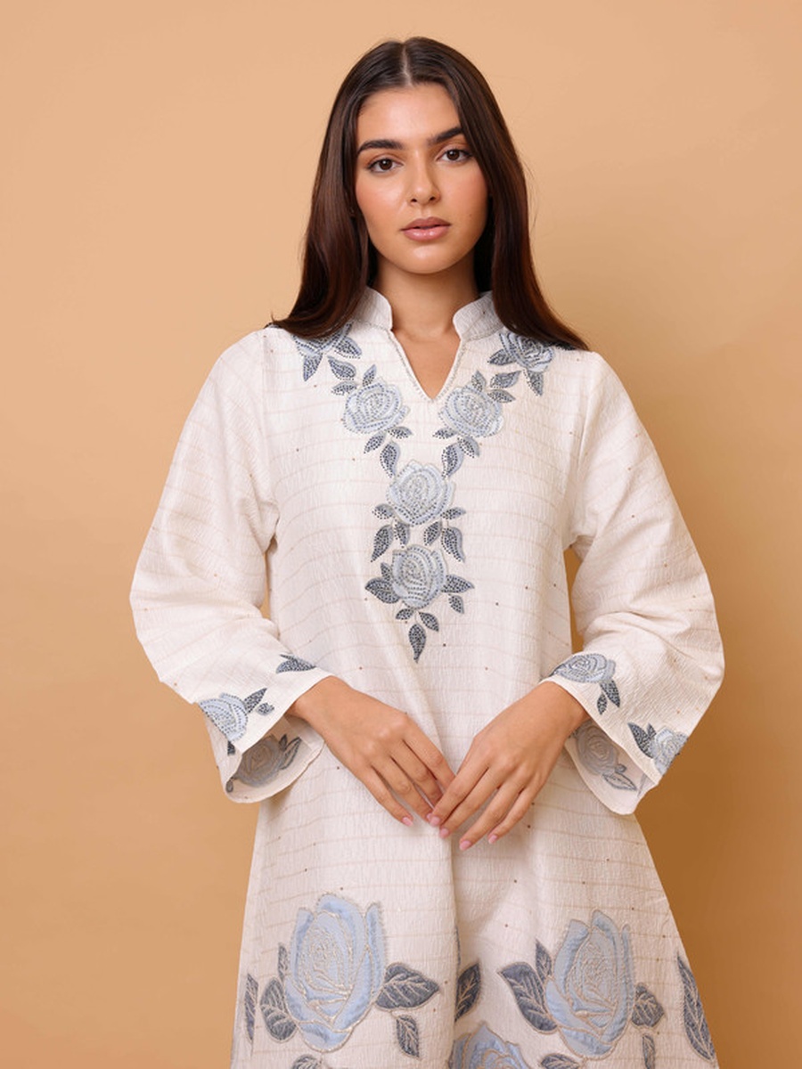 Big Flower Design Printed Jalabiya