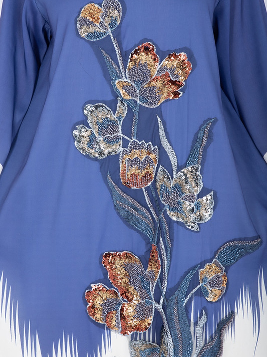 Ombre Look Floral Beaded Jalabiya