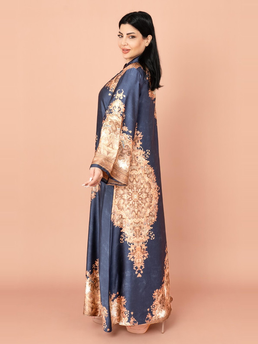 Mandarin Collar Printed Jalabiya