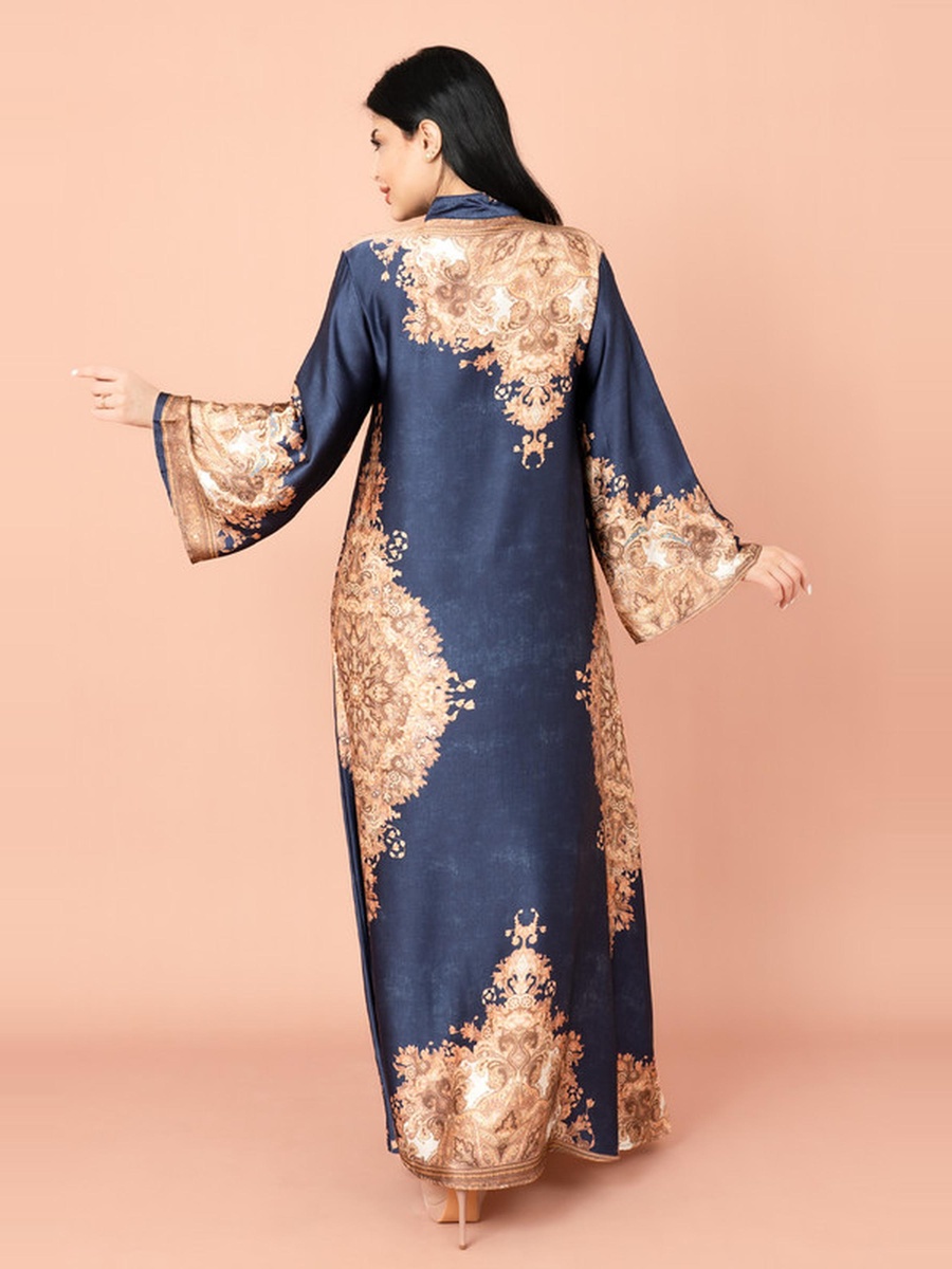 Mandarin Collar Printed Jalabiya