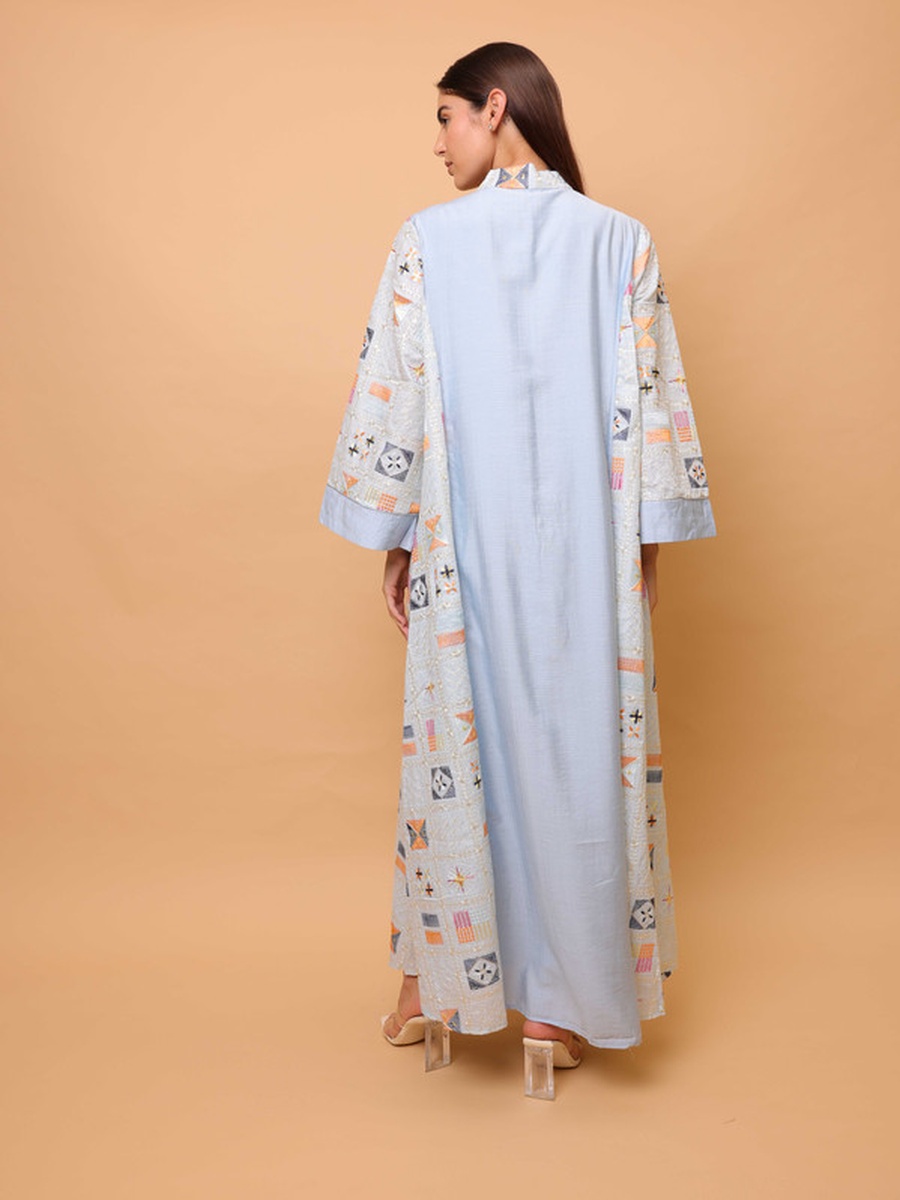 Luxury Geometric Detail Sequin Front Jalabiya