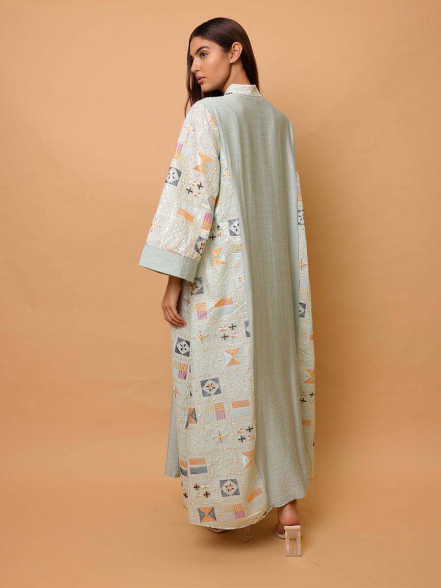 Luxury Geometric Details Sequin Front Jalabiya