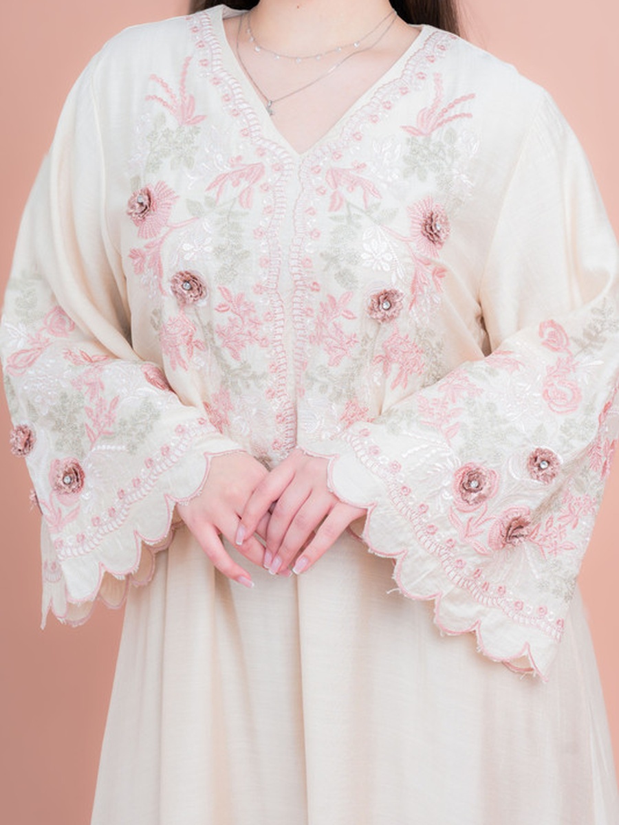 Floral Embroidered Modern Jalabiya
