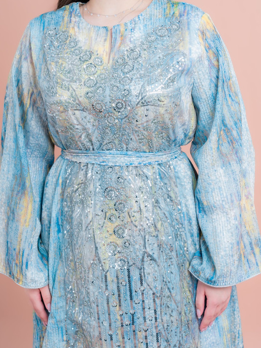 Radiant Sequined Long Sleeves Jalabiya