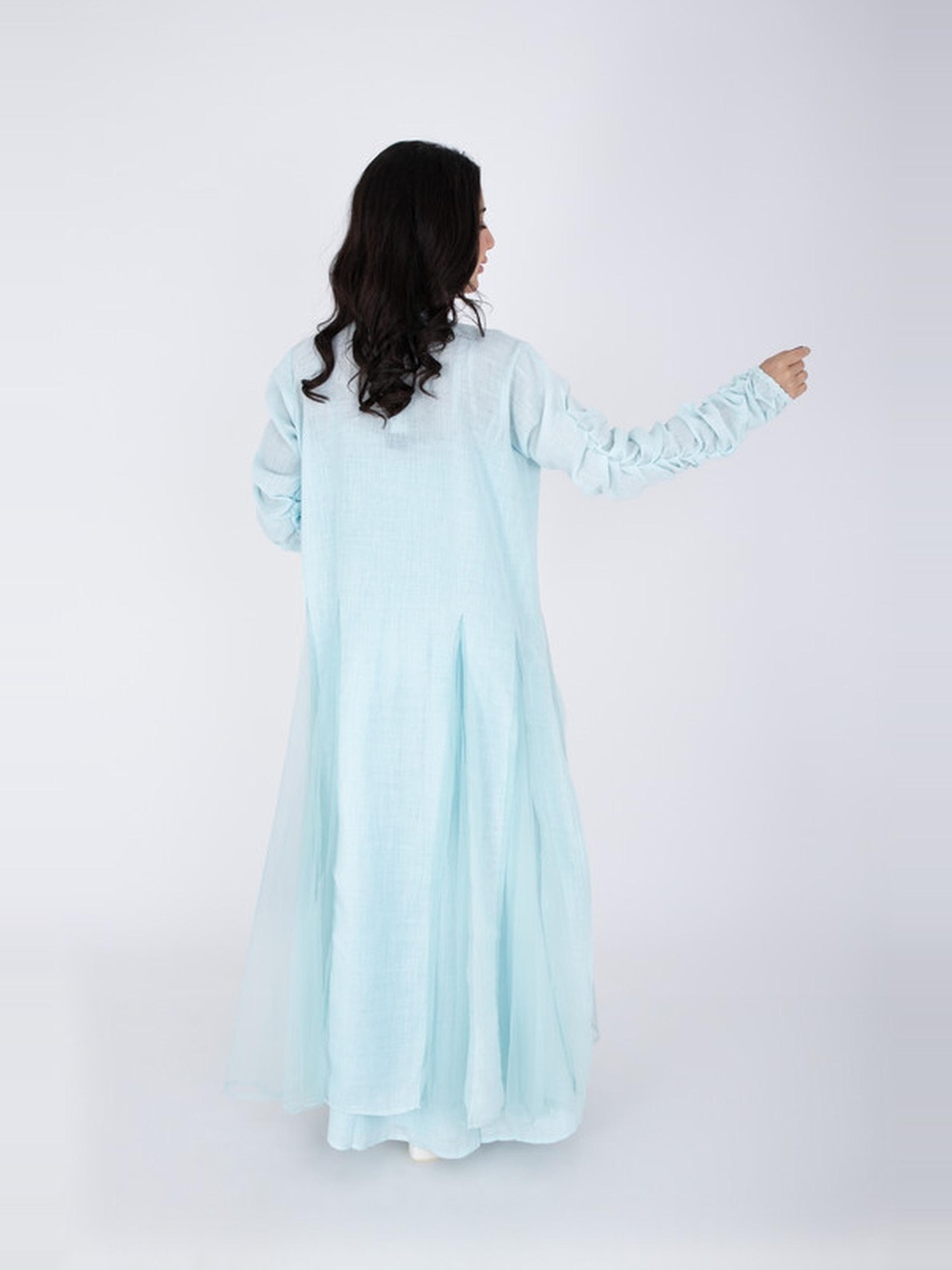 Embroidered Open Front Abaya and Dress Modest Set
