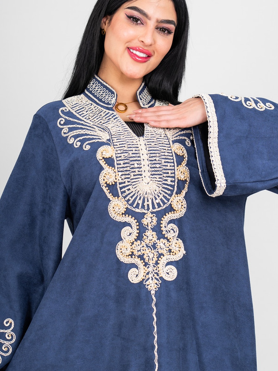 Embroidered Winter Straight Cut Jalabiya