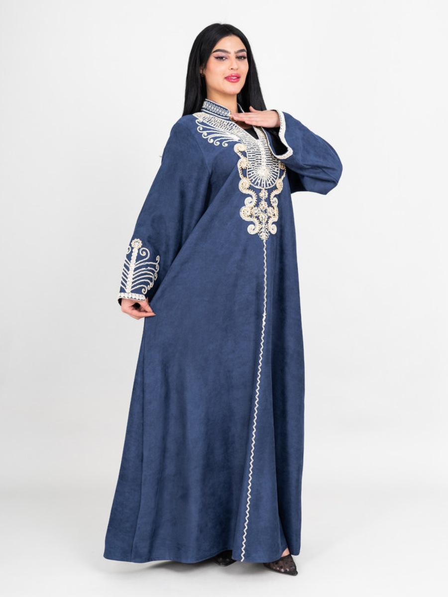 Embroidered Winter Straight Cut Jalabiya