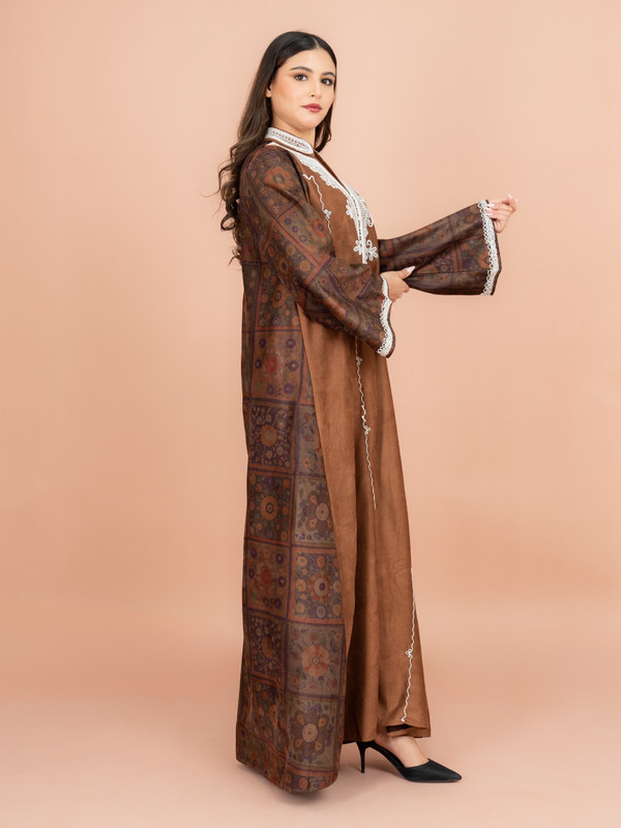 Embroidery Winter Straight Cut Jalabiya
