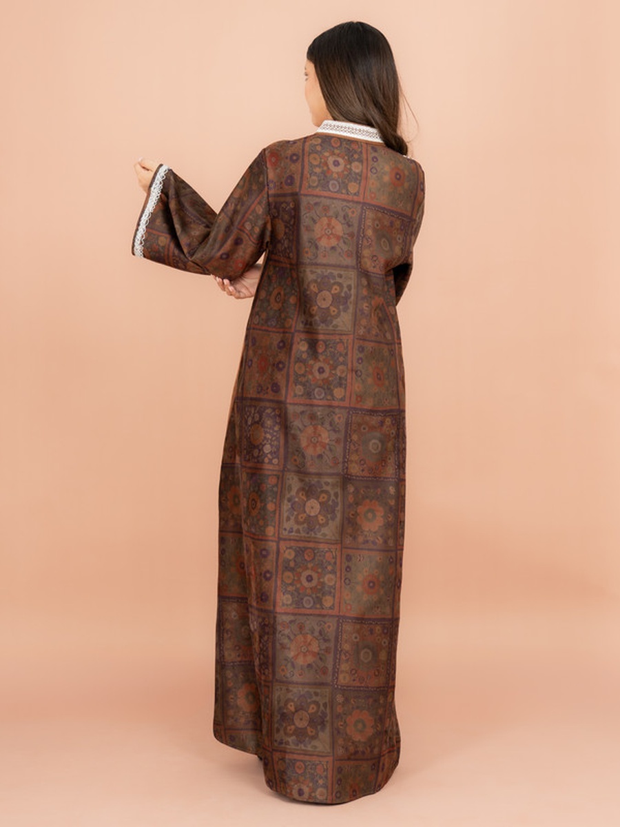 Embroidery Winter Straight Cut Jalabiya