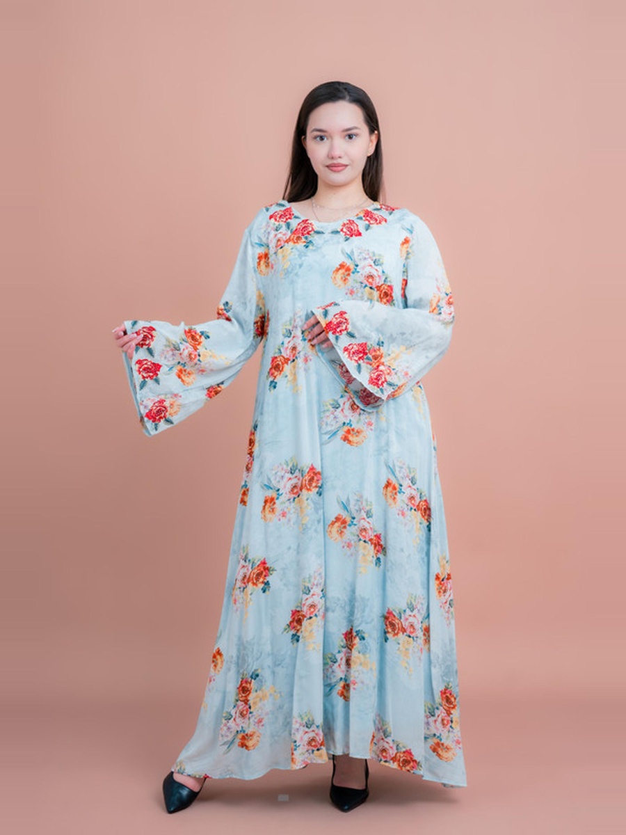 Floral Print Long Sleeve Jalabiya