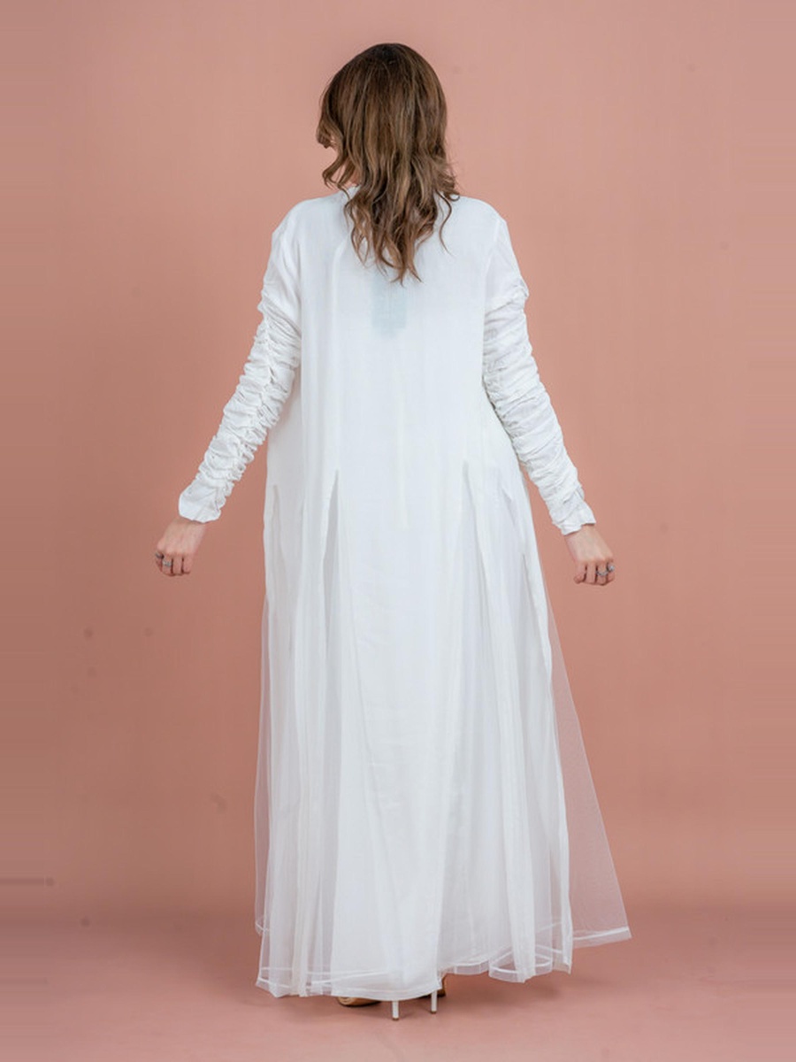 Open Front Abaya and Beaded Dress Modest Set
