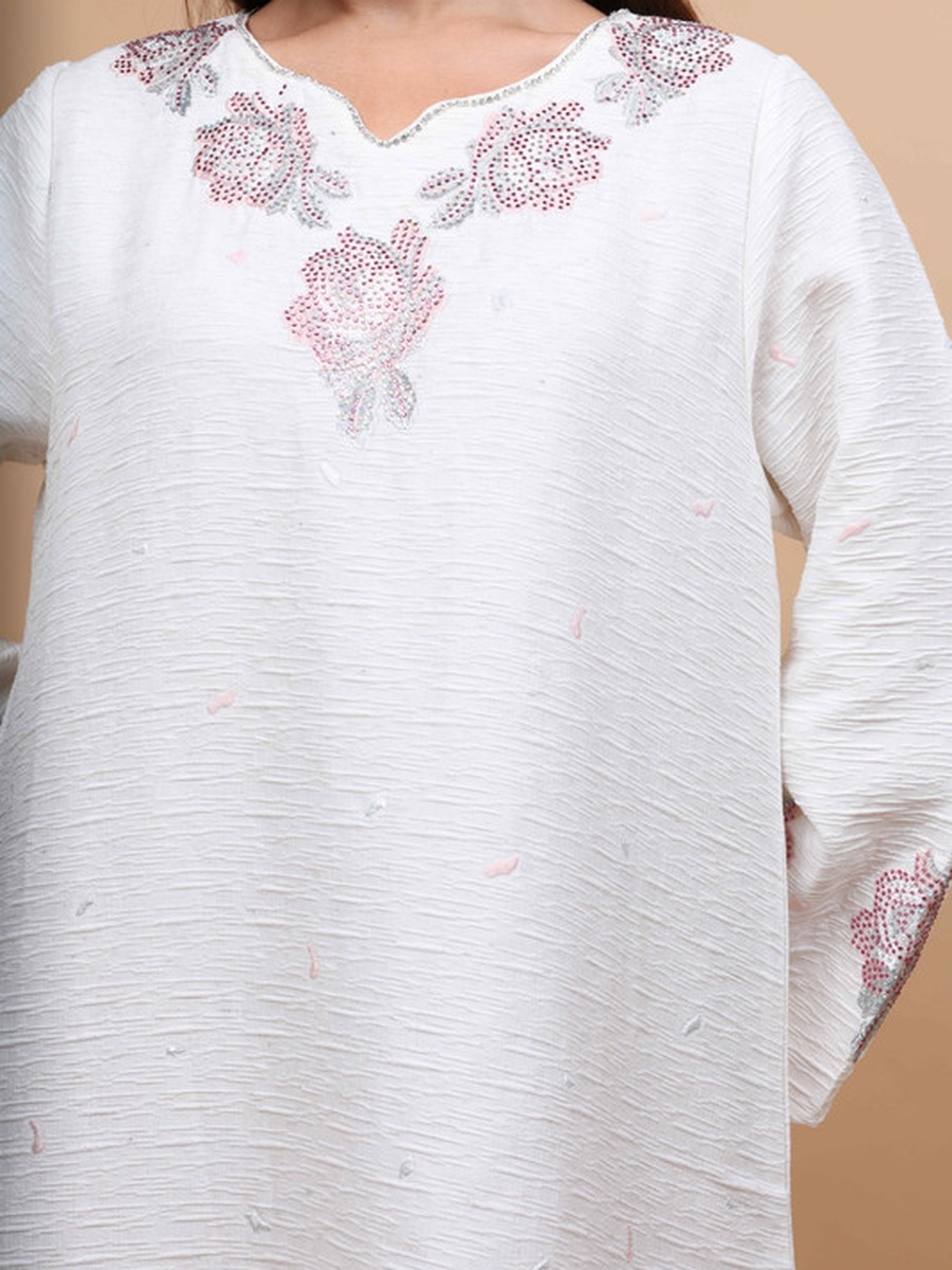 Floral Crystal Textured Jalabiya