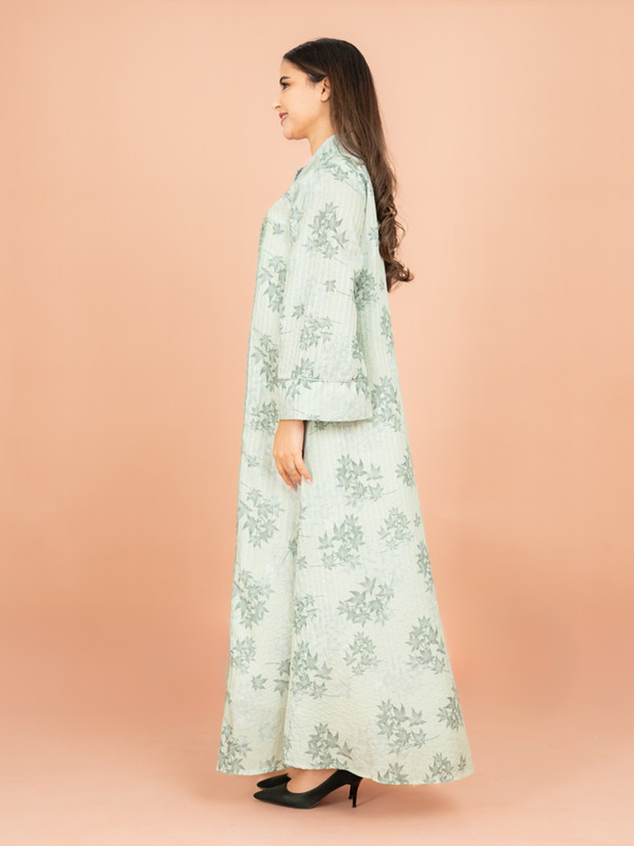 Mandarin Collar Printed Elegant Jalabiya
