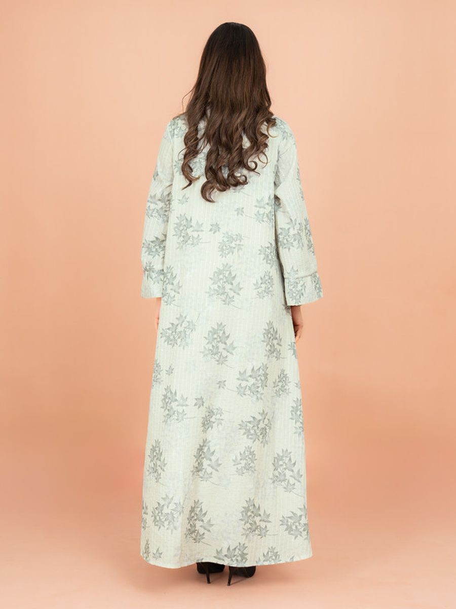 Mandarin Collar Printed Elegant Jalabiya