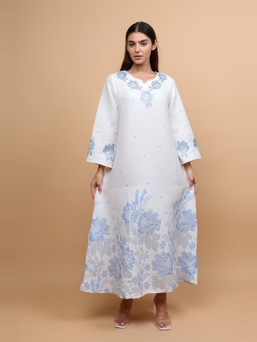 Floral Crystal Textured Jalabiya