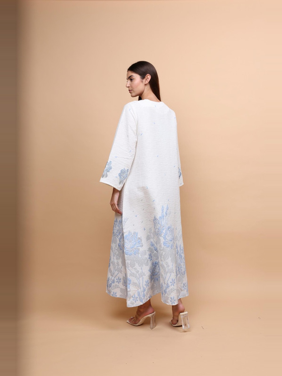 Floral Crystal Textured Jalabiya