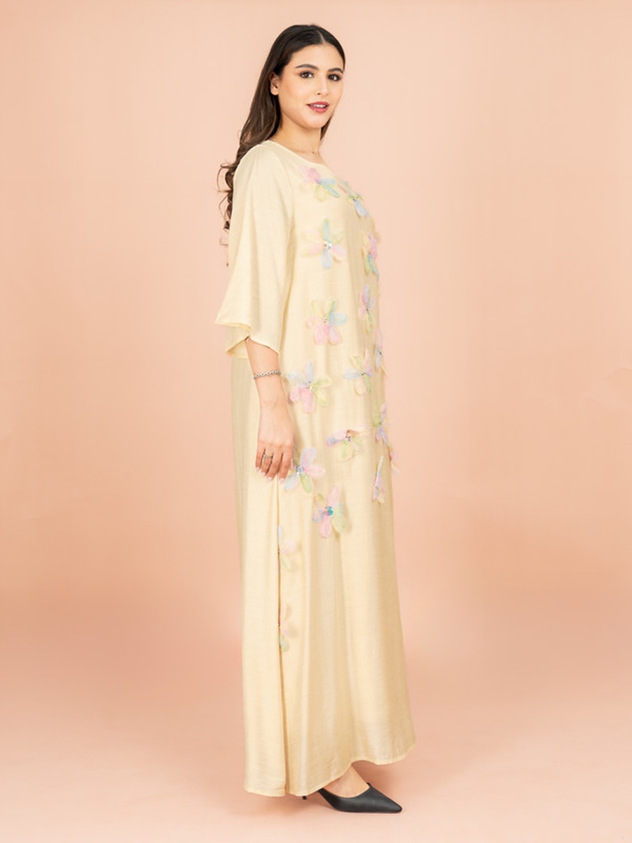3D Flower Applique Modern Jalabiya